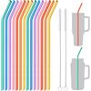 NiHome 14 cannucce piegate in silicone adatte per bicchieri Stanley da 1134 g, 850,5 g, cannucce riutilizzabili extra lunghe da 35,6 cm, lunghezza tagliabile per bottiglie d'acqua grandi da 1,8 litri,