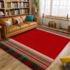 Generic Tappeto a quadri, tradizionale a righe rosse natalizie rosse antiscivolo rettangolari per pavimento, tappeto per soggiorno, camera da letto, sotto il tavolo, decorazione per sala da pranzo, 15 x 18 cm