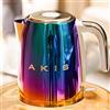 AKIS ALIVE KITCHEN IDEA STUDIO AKIS La Fête Design bollitore elettrico in acciaio inox 1,7 l, 2400 W, con filtro anticalcare (arcobaleno)