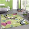 CARPETIA Tappeto colorato per la cameretta dei bambini con disegno di farfalle - resistente - verde, 160 x 230 cm