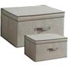 HD BRICO Set di 3 Scatole 40 x 30 x 25 cm Portaoggetti Pieghevoli con Coperchioi, e porta etichetta, Organizzatori per Vestiti e Giocattoli（grigio chiaro 3pz）ar 086824)