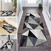 QQrunner Geometrico Tappeto Passatoia Salotto Cucina 100x350cm Antiscivolo Lavabile Grigio Tappeti Runner per Corridoio Ingresso, Dimensioni Personalizzabili
