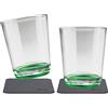 silwy® tazze da bere magnetiche antiscivolo e infrangibili incl. due cuscinetti di gel nano in metallo (set di 2 // Sour Green)