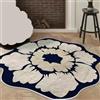 Generic Tappeti floreali irregolari per soggiorno Tappeti in finta lana Tappetini lavabili per camera da letto Sala da pranzo Cucina Ufficio(Flower B,Diameter 80cm)