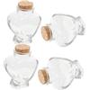 Mikikit 4 pezzi Barattoli in Vetro Trasparente con in Sughero Contenitori Decorativi Romantici per Sabbia Idee Regalo Uniche per Sposi e Feste