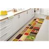 GLHOME Idee per la casa GL Home Tappeto Cucina Antiscivolo Made in Italy Passatoia Antimacchia Multiuso Corridoio Soggiorno Lavabile in Lavatrice - Riquadri Spezie - 50x350 cm