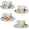 Brandani 51224 TAZZINA CAFFE 4 STAGIONI SET 4 PZ DECORI ASSORTITI PORCELLANA