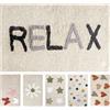 Olivo Tappeti OLIVO.shop Tappeto Bagno Antiscivolo Assorbente, Tappeto Bagno in Cotone Scritte e Disegni in Rilievo, Tappetini Morbidi per Bagni e Camerette FIESTA (RELAX, 50x90 cm)