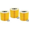 vhbw 3x filtro a pieghe piatte compatibile con Kärcher NT 27/1 ME Professional, NT 48/1 TE Professional aspiratore - giallo/marrone