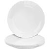 PALUPLUS Set 6 Piatti Piani in Vetro Opaco colore Bianco, Diametro 26 cm e Altezza 2 cm, Adatti per Microonde, Lavabili in Lavastoviglie, Bordi con decoro -9106F