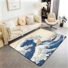 Loussiesd Tappeto Capybara 150 x 200 cm per bambini ragazzi ragazze giapponese Ukiyoe tema Kawaii Capybara tappeto decorativo set grazioso Capybara tappeto per soggiorno tappeto in stile giapponese decorazione
