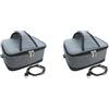 Leisurealeaneag 2 Set Borsa Termica USB Portavivande Elettrica per Pranzo, Scaldavivande per Auto e Lavoro, Grigio, 22 x 16 x 10 cm