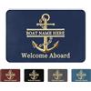 VWCSDSCS Tappetino personalizzato Welcome Aboard Barca/Tappeto Ancore Personalizzato Tappetini a tema nautico per casa anteriore Interno Esterno Esterno Tappeto ingresso