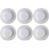 Dekorah Set di 6 Piatti Fondi in Melamina Bianchi 22 cm - Resistenti e Lavabili in Lavastoviglie - Ideali per Zuppe, Catering e Aperitivi in Mense, Barche, RSA, Camping e Camper Made in Italy.