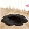 Fouriding Tappeto in Pelliccia Sintetica Tappeto Peloso Shaggy Forma di Fiore Tappeti Peluche Ultra Morbido Antiscivolo Decorativo per Divani Del Soggiorno e Camere da Letto(Nero, 90 * 90cm)