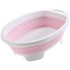 F Fityle Bacinella per lavare pieghevole portatile antiscivolo multiuso accessori per il lavaggio a mano dei vestiti vasca per bucato per esterni, Rosa