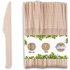 BIOZOYG Legno monouso 200 pezzi 16.5cm | Coltello di legno posate monouso bio set da tavola