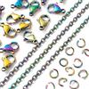 PH PandaHall PandaHall Catene per cavi in acciaio inossidabile 304 da 5 metri catena a maglie intrecciate multicolore 3x2,5x0,5mm catene collane sfuse con 15 anelli di salto e 15 fermagli per artiglio a aragosta