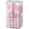 Decor Decorline - Set di posate in plastica robusta riutilizzabile - 40 pezzi - Ciascuno con 20 forchette, 10 coltelli, 10 cucchiai - Collezione Baroque - Rosa