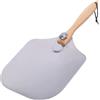 YARRD Pala per pizza in alluminio, 30,5 x 35,5 cm, con manico pieghevole in legno, spatola per cuocere pasta, pane e pasticceria in casa e ristoranti