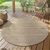 SIMPEX Tappeto Outdoor Rotondo 160 cm Beige, Resistente alle Intemperie e ai Raggi UV, Tappeto per Terrazza Giardino Soggiorno Indoor Outdoor, Stile Boho Scandinavo Robusto facile da pulire