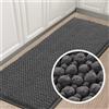 LINGKY Tappeto Bagno Ciniglia Tappetino da Bagno Alta densità e Assorbente In Microfibra Shaggy Tappeto da Bagno Antiscivolo ad Asciugatura Rapida Lavabile (Grigio,150 x 50 cm)
