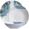 CER-POR Piatti Moderni ONDA BLUE Servizio Piatti 18 Pezzi In Porcellana Effetto Marmo Blu Per 6 Persone Eleganti