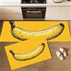 MLSOWM Set di 2 Tappetini da Cucina Antiscivolo Banana Gialla, Set di Tappetini da Cucina Lavabili per Ufficio, Camera da Letto, Corridoio, Sala da Pranzo Giallo 43x75cm+43x150cm