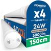 Eurocali 4 Tubi LED 24W 150cm T8 G13 con Starter 3000 Lumen Garanzia 3 Anni - Luce Naturale 4000K - Alta Luminosità 125 lm/W - Materiale Nano Plastic Sostituzione Neon per Soffitto Garage Negozio