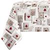 Confezioni Giuliana Tovaglia in Cotone FULL LOVE stile tirolese cuori legno Made in Italy - 140x140