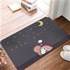 Bioonce Bear Panda Bubu Dudu Tappetino da Bagno Antiscivolo Assorbente in Microfibra Morbido Zerbino Decorativo Tappeto da Bagno per Cucina Camera da Letto Tappetino 40,6 x 61 cm