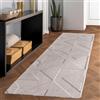 Carpettex, Tappeto Crema Monocromatico Stile Boho Scandinavo 80x250 cm, Tappeto Decorativo, Morbido e Facile da Mantenere, Lavabile, Effetto 3D, Tappeto per Soggiorno e Camera da Letto