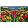REDS Zerbino in Fibra di Cocco con Base Vinilica Antiscivolo - Zerbino Esterno/Ingresso, 40 x 70 cm - Campo-Tulipani