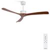 CREATE / WIND LARGE DC/Ventilatore da soffitto bianco e pale legno scuro / 6 velocità, silenzioso, programmabile, due altezze