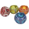 HEEPDD Tealight Holders Tea Light 4 Pack Glass Candle 4 Pack Glass Candle Holders Vintage Jar Tea Light Holder Romantic Mosaic Glass Candle Holder Decoration for Home Bar Dinner Mosaic
