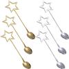 NACCY Cucchiaio in Acciaio Inossidabile, NALCY Cucchiaio Da Dessert, Cucchiaio a Forma di Stella in Acciaio Inossidabile Cucchiaini Piccolissimi per Zuppa, Gelato, Torta, Riso(6 Pezzi)