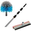 detercenter Kit Pulizia vetri e ragnatele, Tergivetro, Ragnatore, Asta Telescopica Alluminio metri 8 manico allungabile