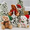 Zeroupshop Set di 3 Orsetti di Natale in Peluche per Albero di Natale, Decorazioni Natalizie Colorate da Appendere per Camino o Tavolo, Figurine Decorative, 15 cm