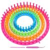 Garosa Set di telai per maglieria rotondi 4 pezzi Set di telai rotondi per cerchi in plastica Set per lavori a maglia Strumento con gancio per ago per cappello Maglione Sock Knitter Knitting Tools