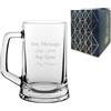 Say it with Glass by the CNC Group All Things Personalised Boccale Birra Personalizzato 0,5 L - Bicchiere Birra Inciso con Messaggio - Idea Regalo Personalizzato per Papà, Nonno, Colleghi - Gravura Laser, Confezione Regalo Inclusa