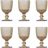 Evviva Set 6 Calici liquore in vetro decorato 80 ml - Mozart (Ambra)