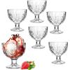 Generico Coppe da Gelato in Vetro, Set di 6 Coppette Decorative, Design Elegante con Motivo a Stella
