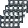 Astra Tappetino in gomma resistente alle intemperie, per esterni, antiscivolo, molto robusto, per esterni, set da 4 pezzi, 40 x 60 cm