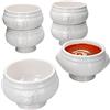 MamboCat Leo, set da 6 terrine a testa di leone, piccole, 450 ml, per 6 persone, tazze da zuppa bianche, 0,45 litri, zuppe con teste di leone, per zuppa di nozze, piselli o lenticchie