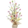 SPORTARC Albero di uova di Pasqua, albero decorativo a LED luminoso, uovo di Pasqua per interni, decorazione da tavolo per soggiorno, camera da letto (C)