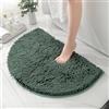 HYFAN Tappeto da bagno semicircolare, antiscivolo, in microfibra e cinghia, super assorbente, asciugatura rapida, morbido tappeto shaggy, lavabile in lavatrice