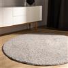 benuta Basic Tappeto salotto a pelo alto Sohari - Grigio chiaro 120 cm Rotondo - Minimalista - Morbido lavabile - Camera letto, corridoio, sala pranzo, soggiorno - Pavimento riscaldato