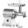 Mahlzeit Tritacarne elettrico in acciaio inox Mahlzeit | argento | 650W - 150kg/h | Tritacarne con insaccatrice tagliacarne elettrico