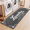 XLHOMO Tappeto per lavanderia, 43,2 x 152,4 cm, antiscivolo, grigio, lavabile, per lavanderia, fango, cucina, bagno, corridoio e ingresso