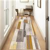 Siunwdiy Tappeto giallo ocra 2 metri Moderno Patchwork Crema cucina Tappetino Antiscivolo Lavabile, Passatoia Camera Tappeto Per Soggiorno, 40x200cm